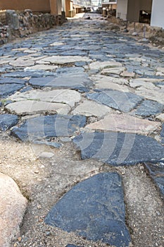 Ancient Roman road pavement photo