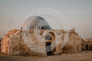 The ancient roman ruins of the citadel in Amman, Jordan