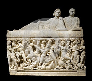 Ancient roman sarcophagus photo