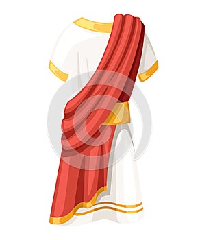 Ancient Roman senator tunic. Classic B.C. clothes. Flat vector illustration isolated on white background photo