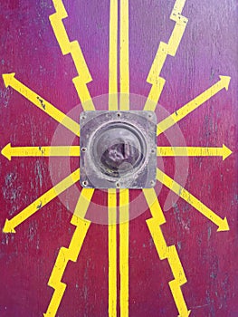 Ancient roman shield close up