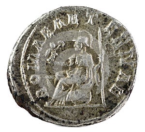 Ancient Roman silver coin of Philip I