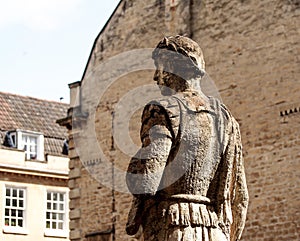 Ancient Roman soldier sculpture in Bath, UK