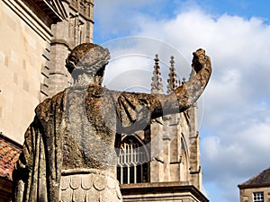 Ancient Roman soldier sculpture in Bath, UK