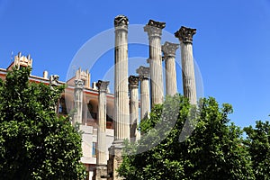 Ancient Roman temple Templo De Culto Imperial in Cordoba, Andalusia, Spain