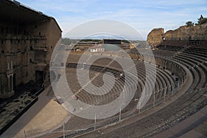 The ancient Roman theater in Orange, France