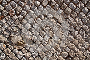 Ancient Roman Wall detail, the so called opus reticulatum photo