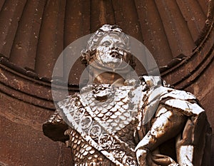 Ancient roman warrior on the cathedral