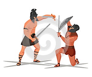 Ancient romans warrior gladiators battle scene