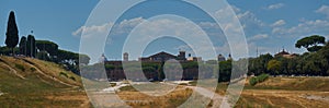 Ancient Rome. Panoramic view of Roman hills. Turistic place.