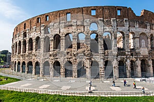 Ancient Rome ruines on bright