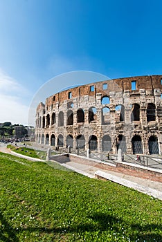 Ancient Rome ruines on bright