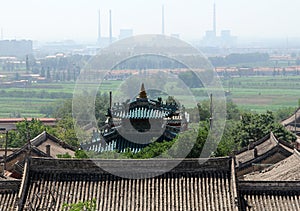 Ancient roof of Wusutu Zhao Buddhist Monastery, Hohhot