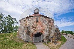 The ancient round tower of Lars Torstensson in the Korela fortress