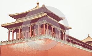 The ancient royal palaces of the Forbidden City in Beijing, Chin