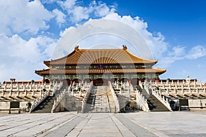 The ancient royal palaces of the Forbidden City in Beijing