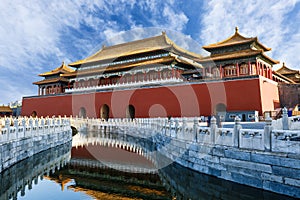 The ancient royal palaces of the Forbidden City in Beijing