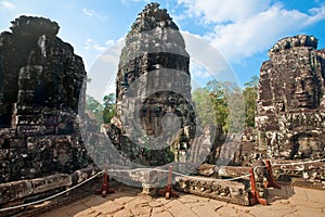 Ancient ruin of the Bayon temple, Angkor Wat Cambodia