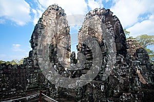 Ancient ruin of the Bayon temple, Angkor Wat Cambodia