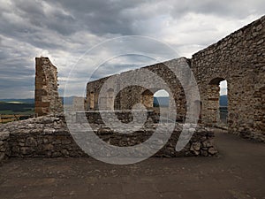 Ancient ruin of Spis Castle, Slovakia at summer sunshine day