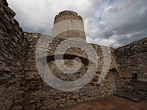 Ancient ruin of Spis Castle, Slovakia at summer sunshine day