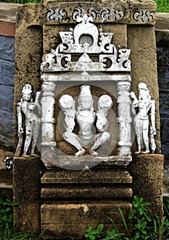 Ancient ruin stone carvings, Hindu God, Baraundha, Satna, India