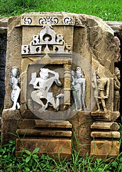 Ancient ruin stone carvings, Hindu God, Baraundha, Satna, India