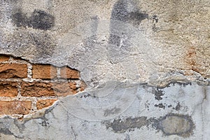 Ancient ruined old brick wall background, construction or contractor concept