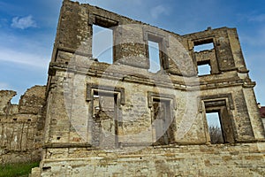 Ancient ruined palace. Nova Kakhovka, Kherson region. Ukraine