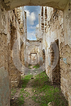 Ancient ruined palace. Nova Kakhovka, Kherson region. Ukraine