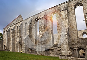 Ancient ruined St. Brigitta convent 1436 year in Pirita region, Tallinn, Estonia
