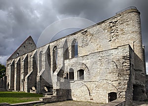 Ancient ruined St. Brigitta convent 1436 year in Pirita region, Tallinn, Estonia