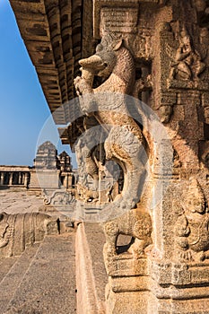 Ancient ruined temple in Hampi, Karnataka, India