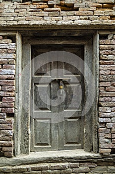 Ancient ruined wooden door