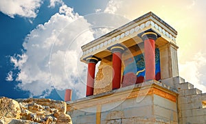 Ancient ruines of famouse Knossos palace at Crete, Greece, photo