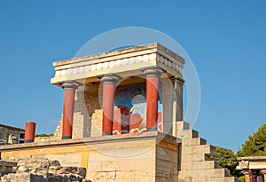 Ancient ruins of famous Knossos palace at Crete island. Greece