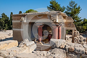 Ancient ruines of famouse Knossos palace at Crete island. Greece