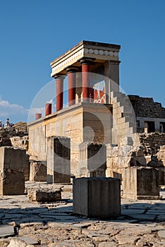 Ancient ruines of famouse Knossos palace at Crete island. Greece