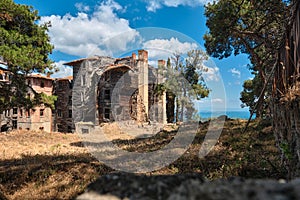 Ancient ruins, abandoned and brownfield of Prinkipo photo