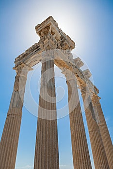 Ancient ruins of Apollo temple in Side, Turkey