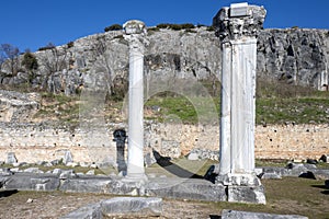 Ancient Ruins at archaeological area of Philippi, Greece