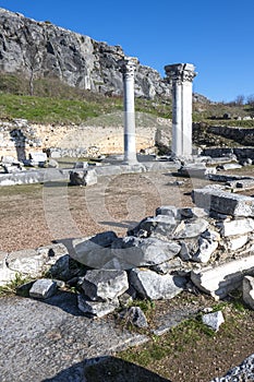 Ancient Ruins at archaeological area of Philippi, Greece