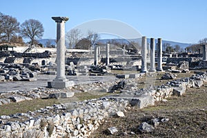 Ancient Ruins at archaeological area of Philippi, Greece