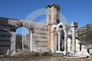 Ancient Ruins at archaeological area of Philippi, Greece