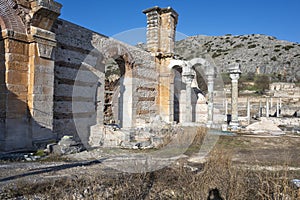 Ancient Ruins at archaeological area of Philippi, Greece