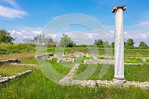 Ancient ruins in Archeological Site. Dion, Greece