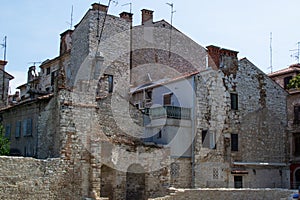 Ancient ruins of the Basilica of St. Mary Formosa in the old town of Pula, in Croatia