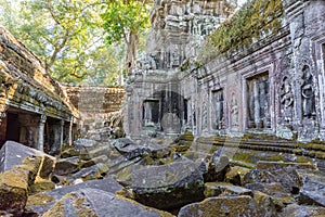 Ancient ruins of Beng Mealea temple in Cambodia