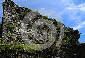 Ancient ruins of the castle of the town of Khust & x28;Dracula Castle