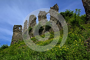 Ancient ruins of the castle of the town of Khust & x28;Dracula Castle